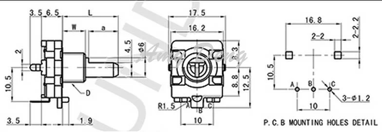 50pcs/lot  EC16 encoder 24 posioning point 24 pulse shaft length 25MM digital potentiometer pulse potentiometer