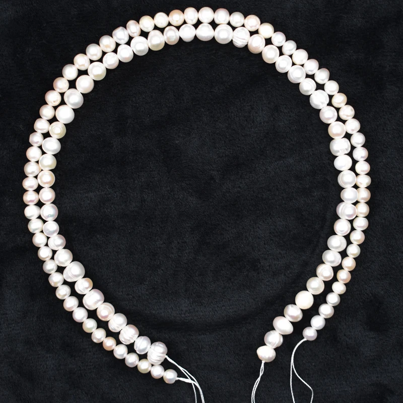 5-6/7-8mm White Freshwater Pearl Baroque Natural Stone Beads Bracelet Jewelry DIY Strand 14\