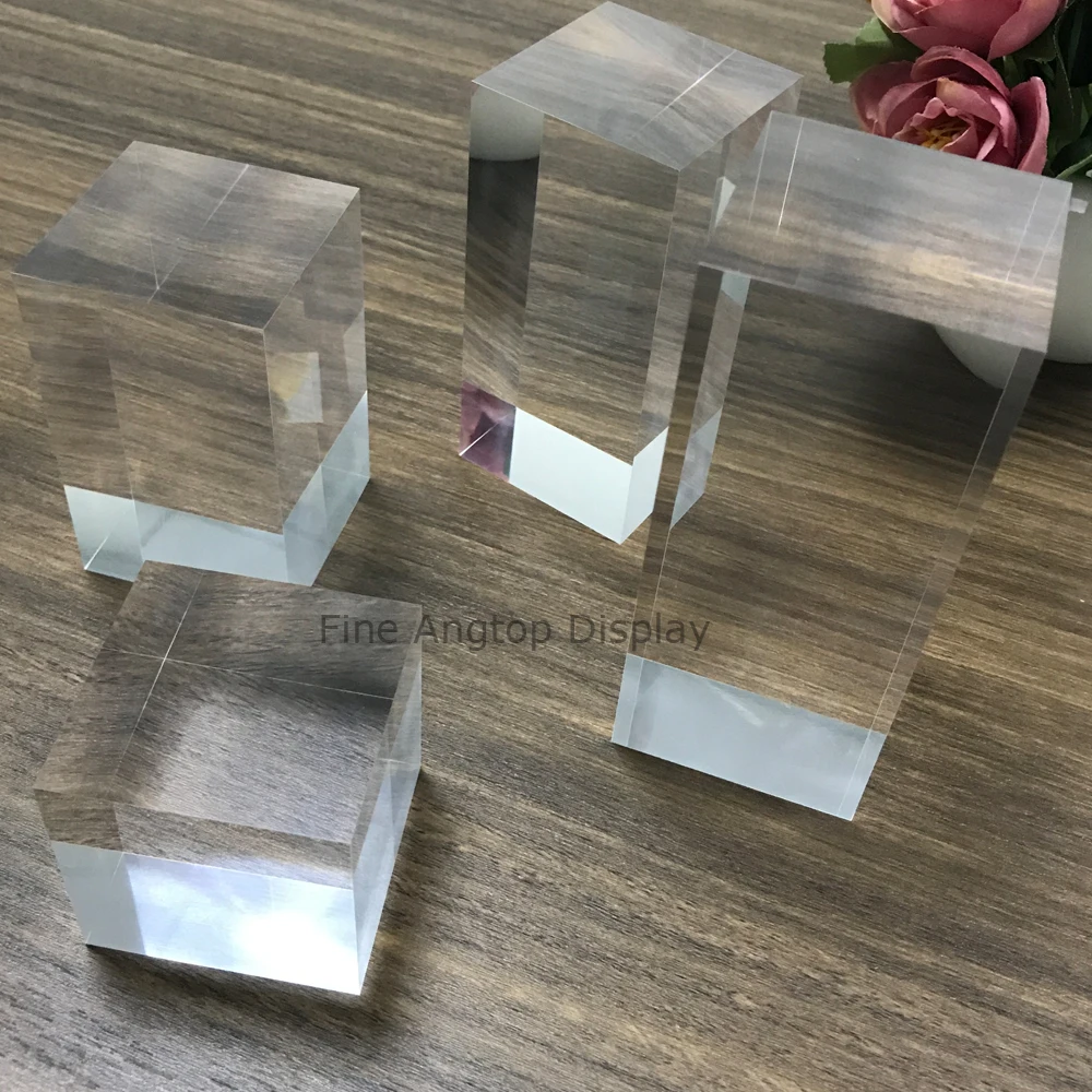 Clear Acrylic Earrings Studs Stands Solid Block Holder Display Showcase For Jewelry Shop Counter Photo Store Trade Show