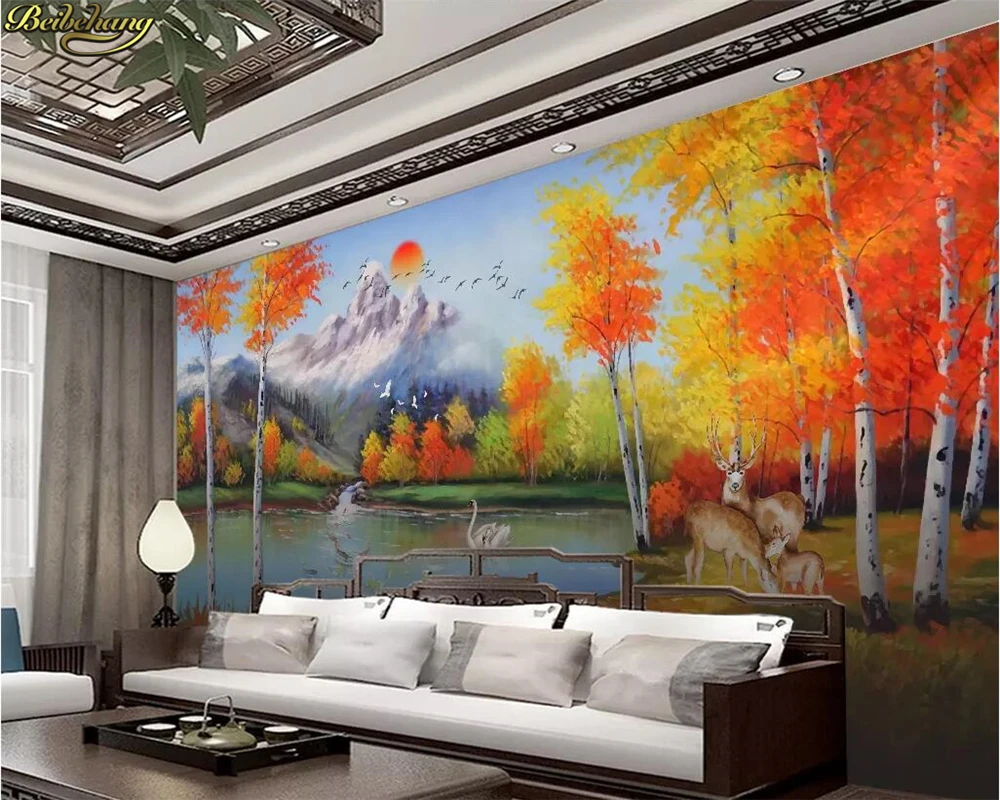 

beibehang Custom photo 3d wallpaper murals flowing water wealth cornucopia landscape landscape oil painting background wall