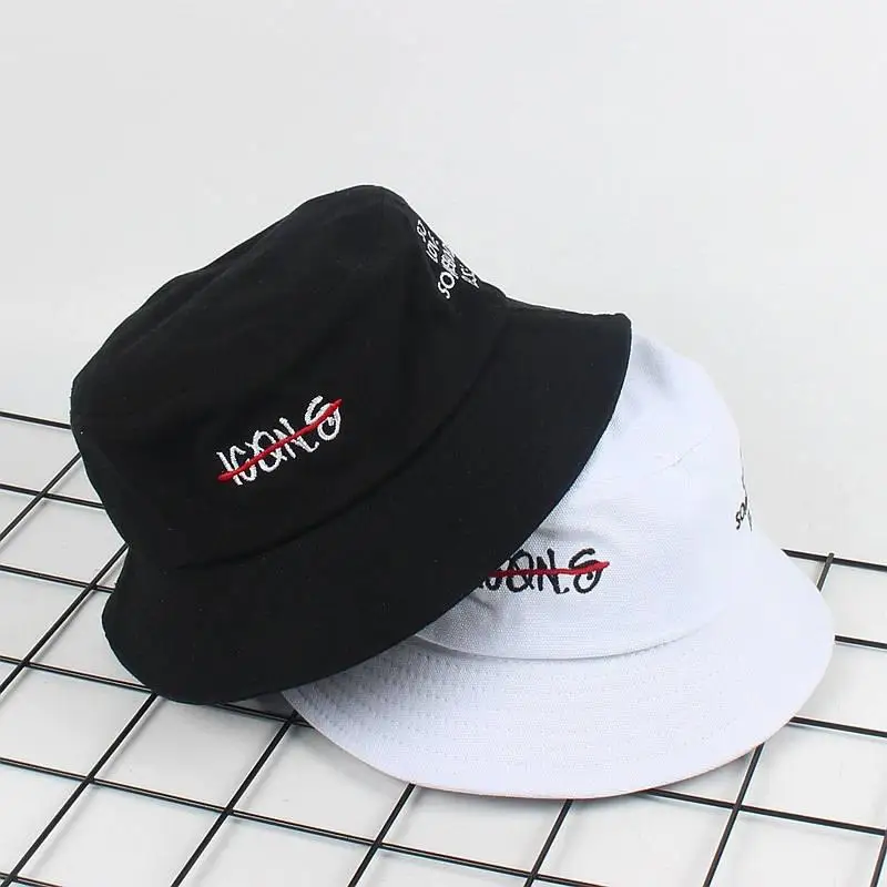 2019 Cotton Letter Embroidery Bucket Hat Fisherman Hat Outdoor Travel Hat Foldable Sun Cap Hats for Men and Women 534