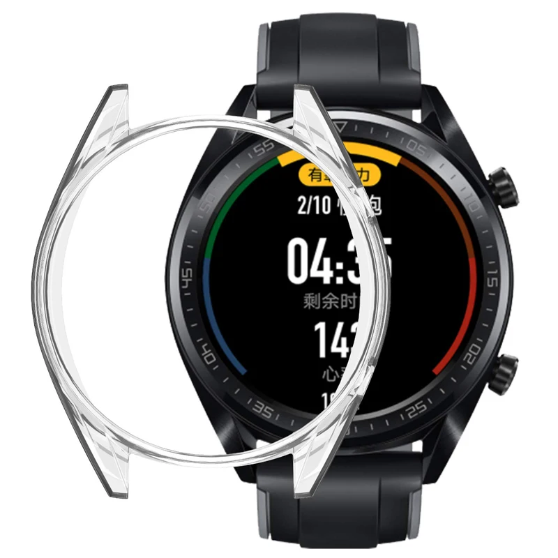 Funda protectora para Huawei Watch GT/GT2 de 46MM, cubierta de electrochapa ultrafina de TPU, marco de protección de silicona suave, accesorios