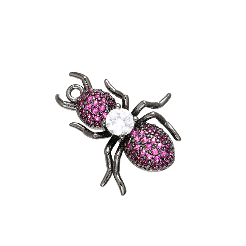 ZHUKOU 18x22mm sparkling crystal insect pendant for necklace earrings bracelet Cubic Zirconia jewelry accessories model:VD426