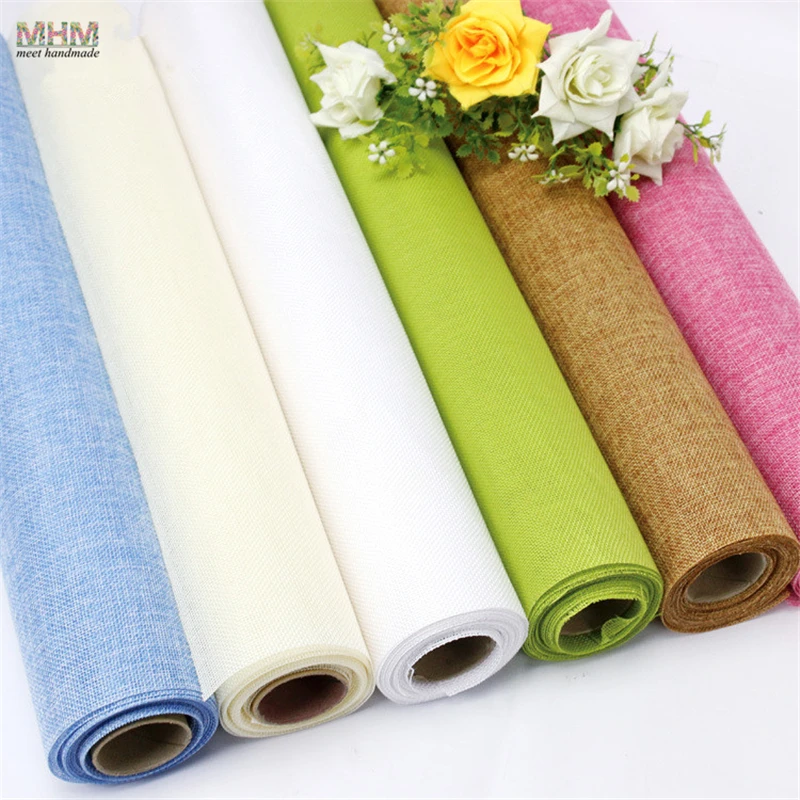 50cm Xmas Gift Flower Wrapping Paper Tissue Vintage Patchwork Painting Hemp Cotton Linen Fabric Fiber Textiles Wrapping Cloth