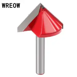 1Pc 90 Degree V Groove Router Bit CNC Milling Cutter Engraving Woodworking Carbide Coated Tipped Double Edge Miter Fold Tool