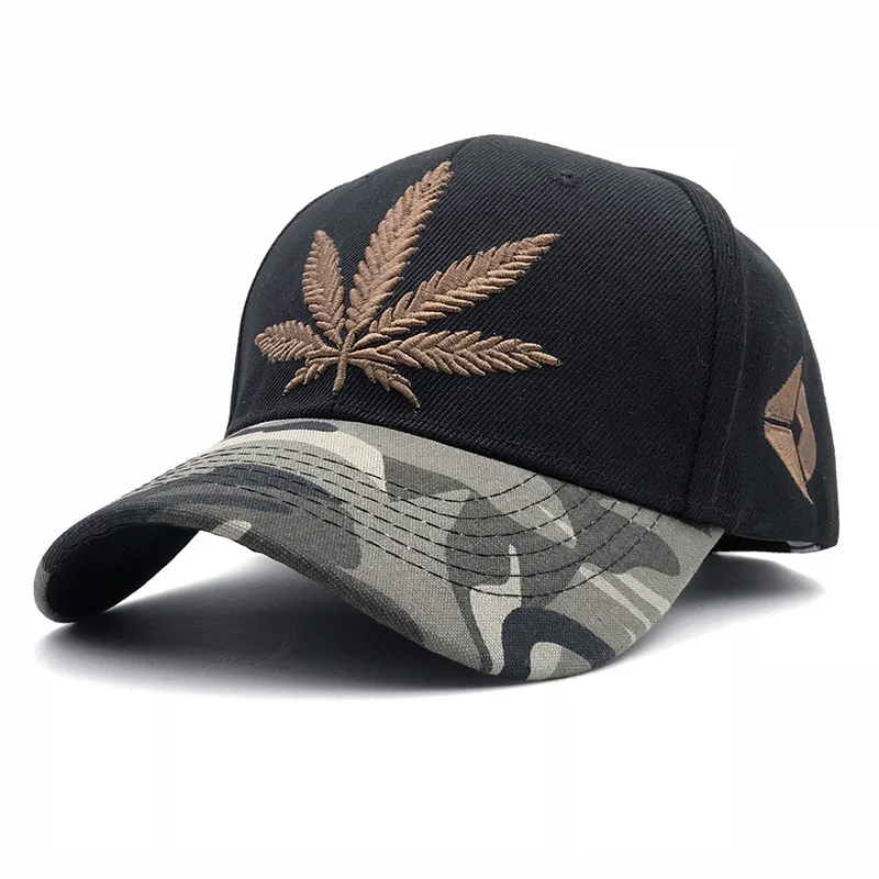 3D Embroidery Maple leaf Cap weed Colors Men Women Brand Baseball Caps 2018 Snapback Hats Street Dance Cap Adjustable Bone