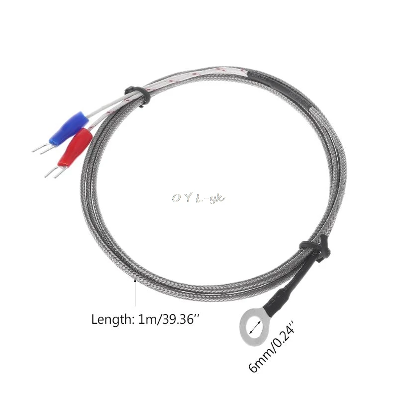 6mm Hole Washer K Type Thermocouple Temperature Sensor Probe 1M Cable For Industrial Temperature Controller