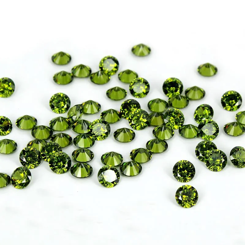 

Olive Color Cubic Zirconia Stones Round Shape Pointback Design Beads For 3D Nail Art Decorations Supplies For Jewelry DIY 5-18mm