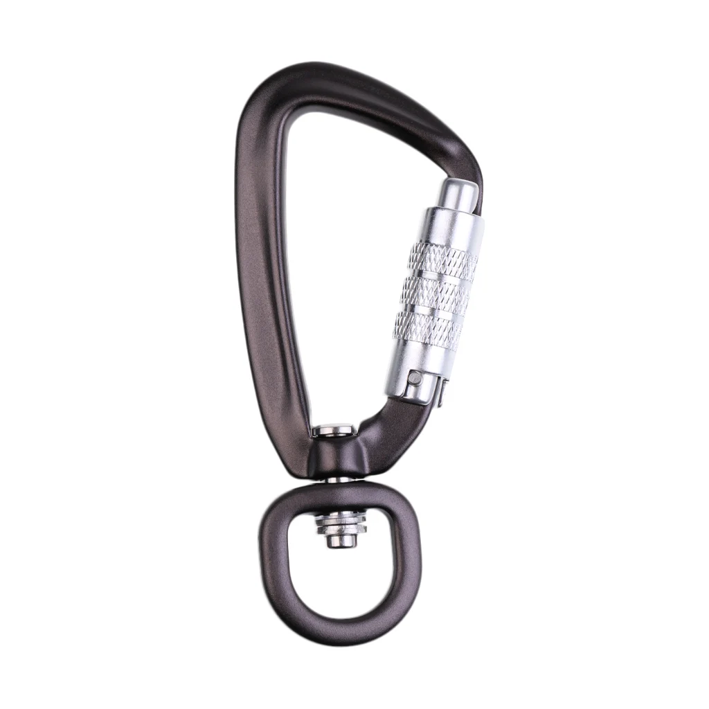 500KG Auto Locking Carabiner with Swivel Rotating Ring Outdoor Climbing Hiking Backpack Keychain Pet Leash Hook 4 Color