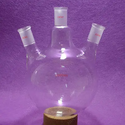 Round Bottom Flask,2000ML,24/40,Three Neck,3 Neck,2L,Lab Flask 24/40