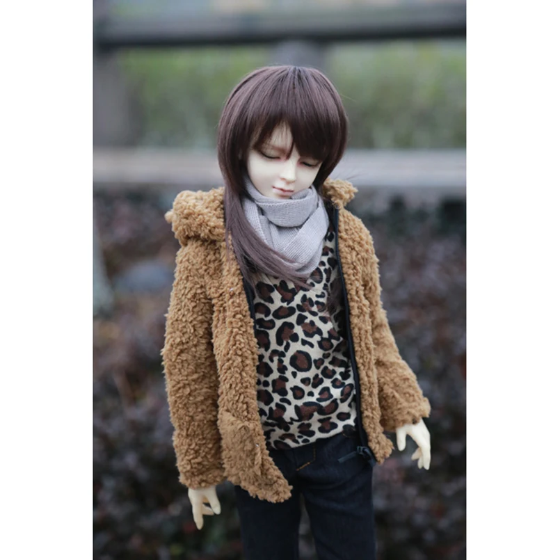 

BJD Brown Coat Outfits Clothing For 1/6 1/4 11” 17” 1/3 Tall MSD YOSD DK DZ AOD DD Doll Wear