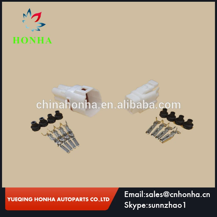 

FREE Shipping 50 pcs 6180-4771 DJ7043-2-21 PA66 white sealed auto 4 pins female fuel injector connector
