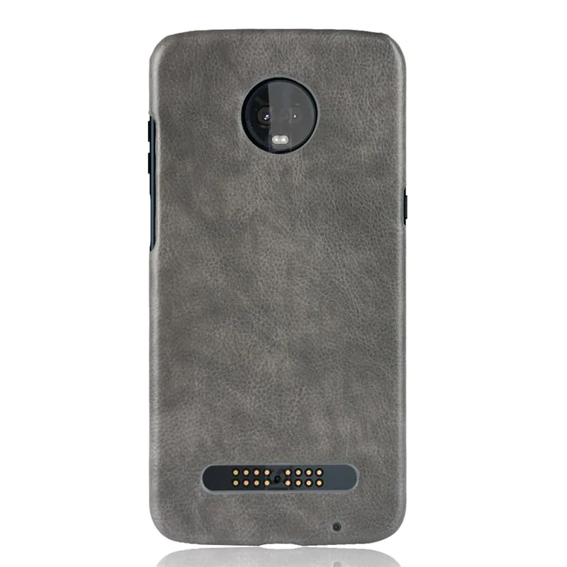 Voor Motorola Moto Z3 Play Case Luxe Ultra Slim Litchi Cover Voor Moto Z3 Spelen Retro PC Shockproof Telefoon Gevallen