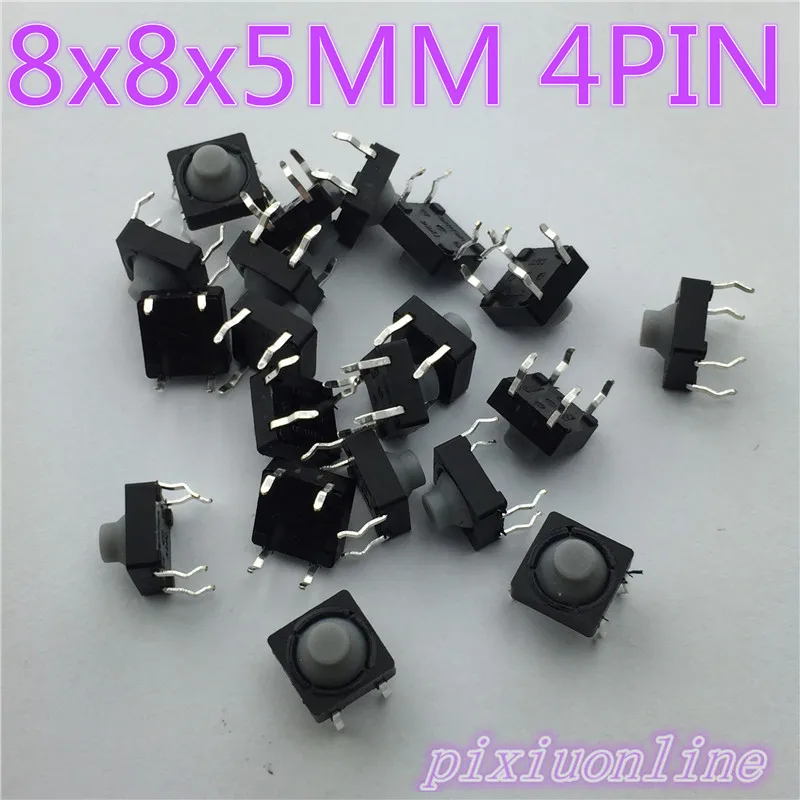 

G77 High Quality 20pcs 8x8x5MM 4PIN Conductive Silicone Soundless Tactile Tact Push Button Micro Switch