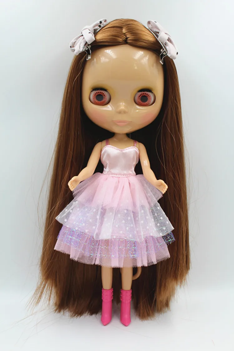 Blygirl Doll Light brown hair Blythe Doll body Fashion Can refit makeup Fashion doll Wheat muscle