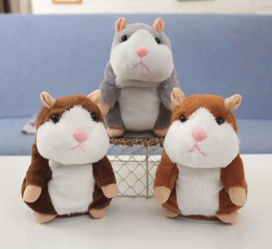 

Dropshipping Promotion 15cm Lovely Talking Hamster Speak Talk Sound Record Repeat Stuffed Plush Animal Kawaii Hamster Kid Toys