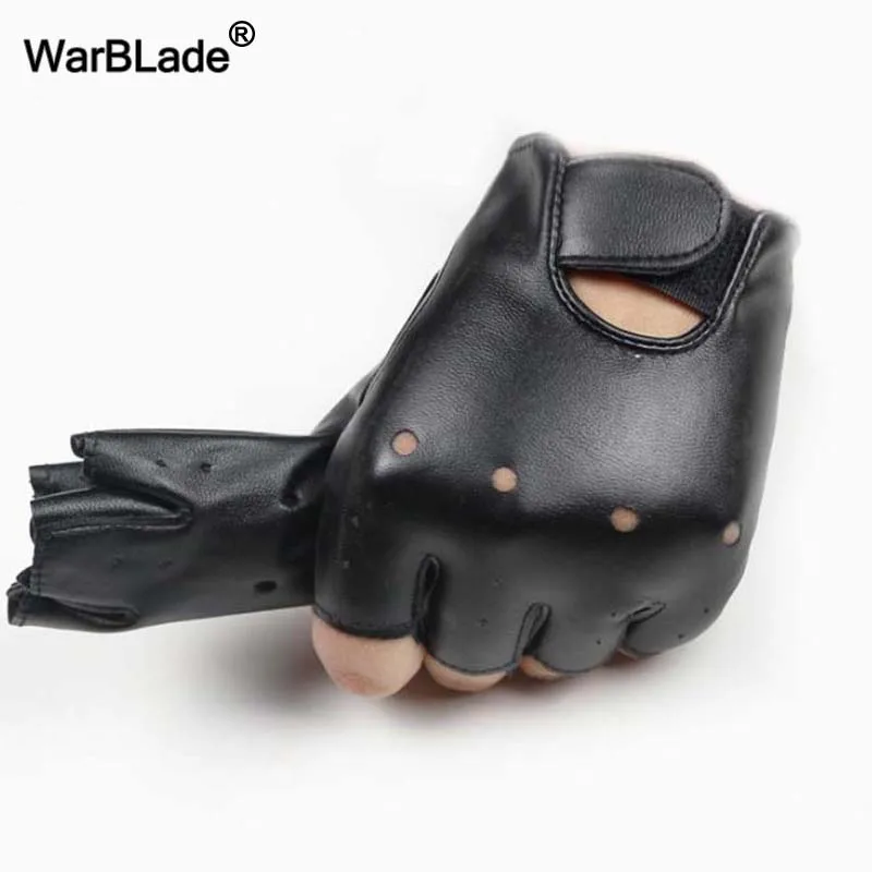 WarBLade High Qualtiy Kids Leather Gloves Boy Girls Fingerless Gloves Chilidren Half Finger Mittens Breathable Gants enfants