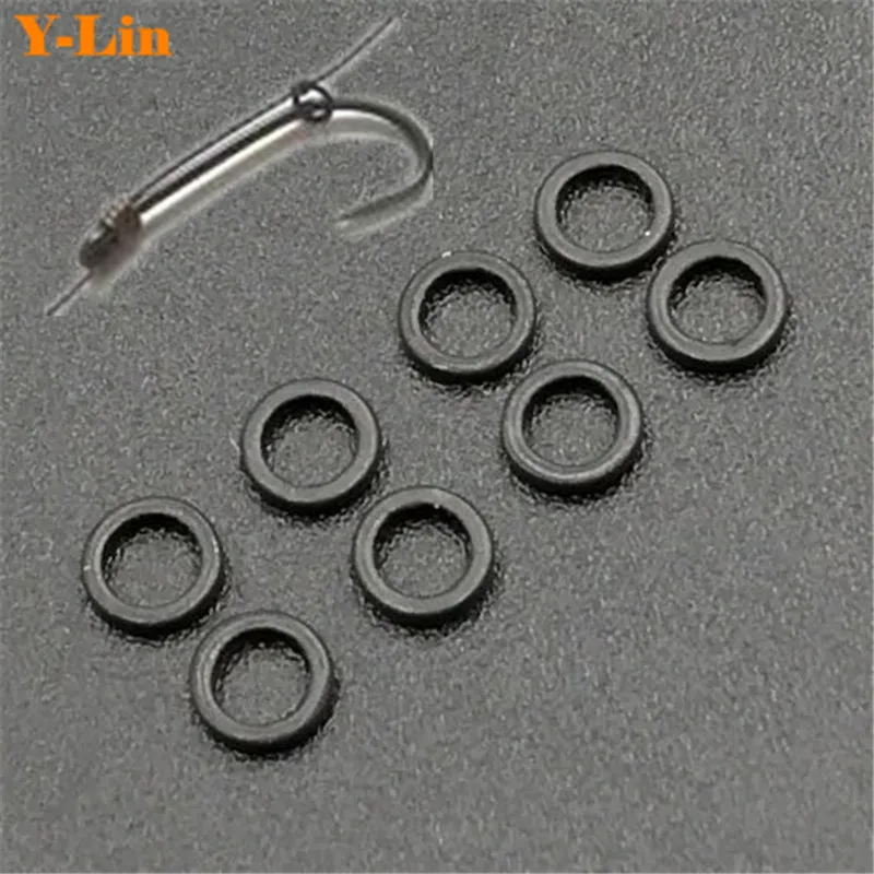 50pcs 3.1mm/4.4mm Carp Fishing Small Rig Rings Round Oval Rings Easy Guild Hair Rigs Loop Tear Drop Ring Blow Back Withy Pool