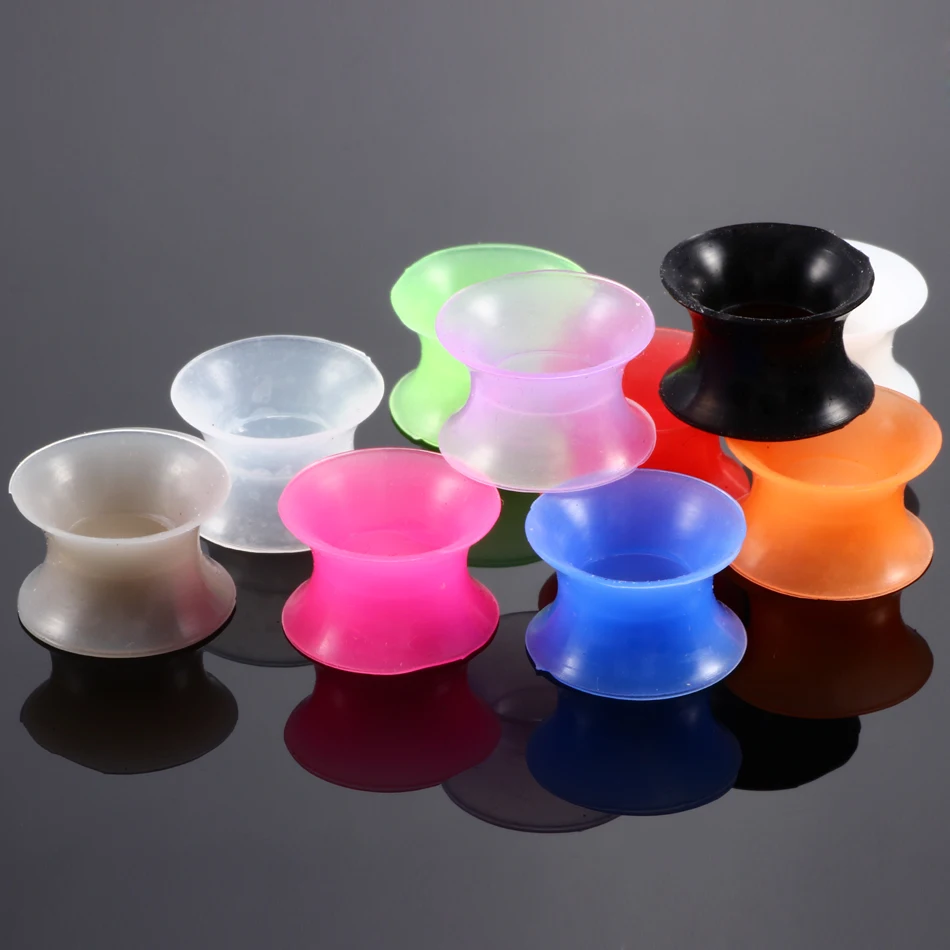 20pcs/Lot Silicone Thin Flexible Ear Plugs and Tunnels Ear Piercings Ear Gauge Stretcher Ear Plugs Tunnels Body Piercing Orejar