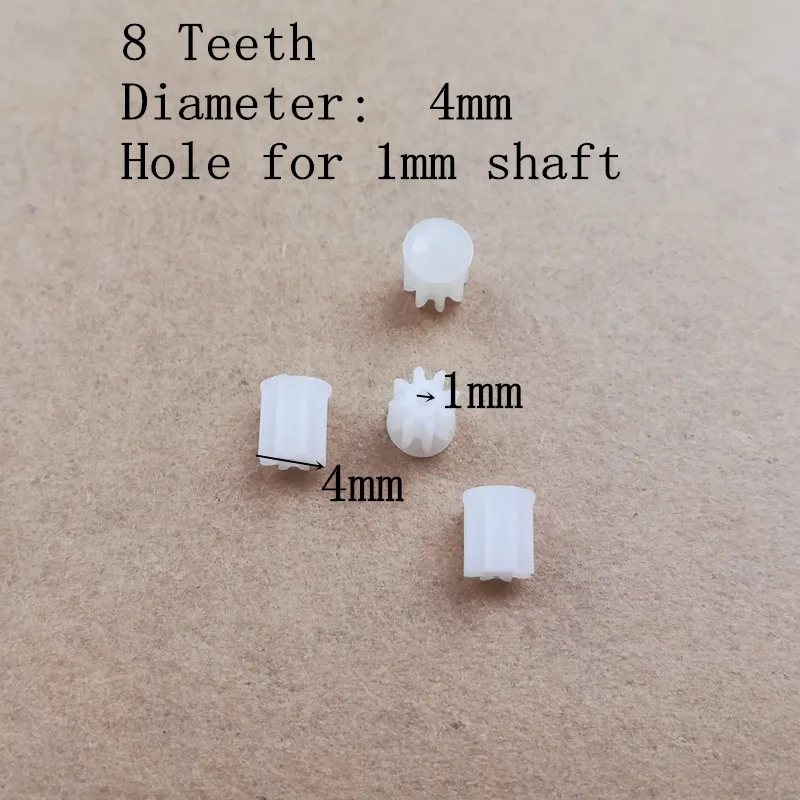 Free Shipping 8T 8 teeth 4*1MM 4mm 1mm Small Motor Gears For R/C Model DIY Toys Quadcopter H37 Drone Helicopter Spare Parts