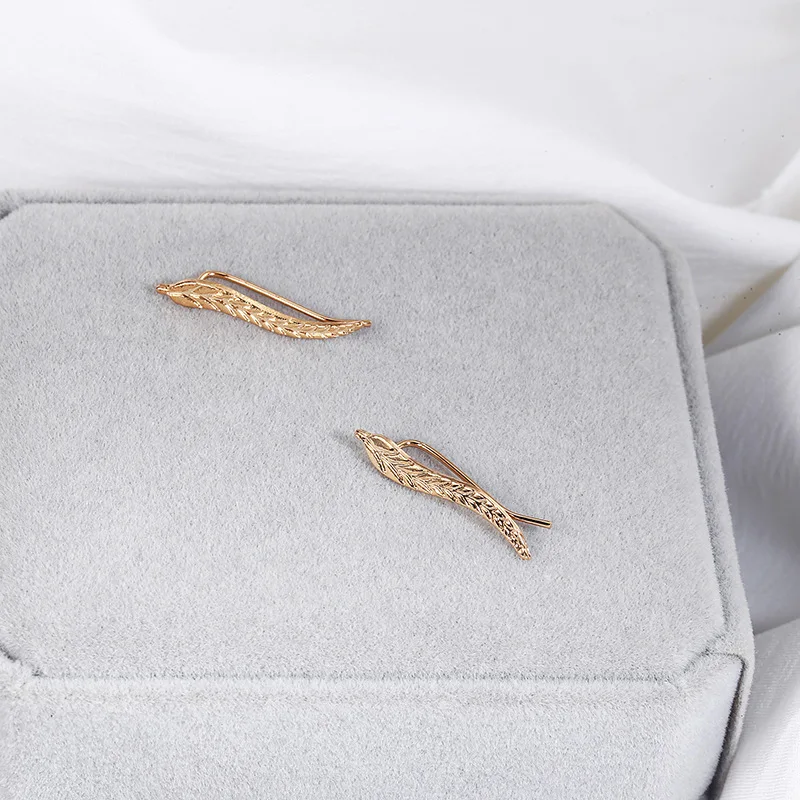 Fashion Girls Leaf Stud Earrings For women simple leaves Ear Cuff Earrings 2020 Fashion Minimalism Jewelry