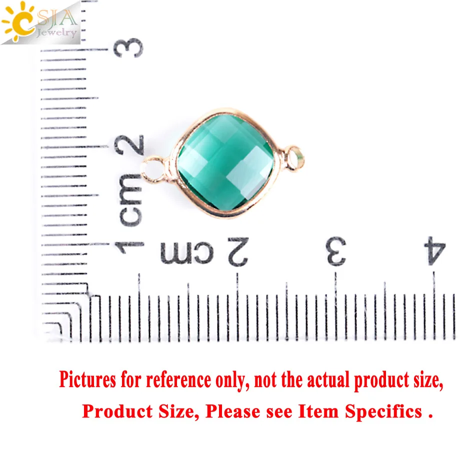 CSJA-Cuentas de cristal de Murano de tamaño pequeño, conector de cuentas sueltas facetadas de doble agujero para pendientes, accesorios de joyería