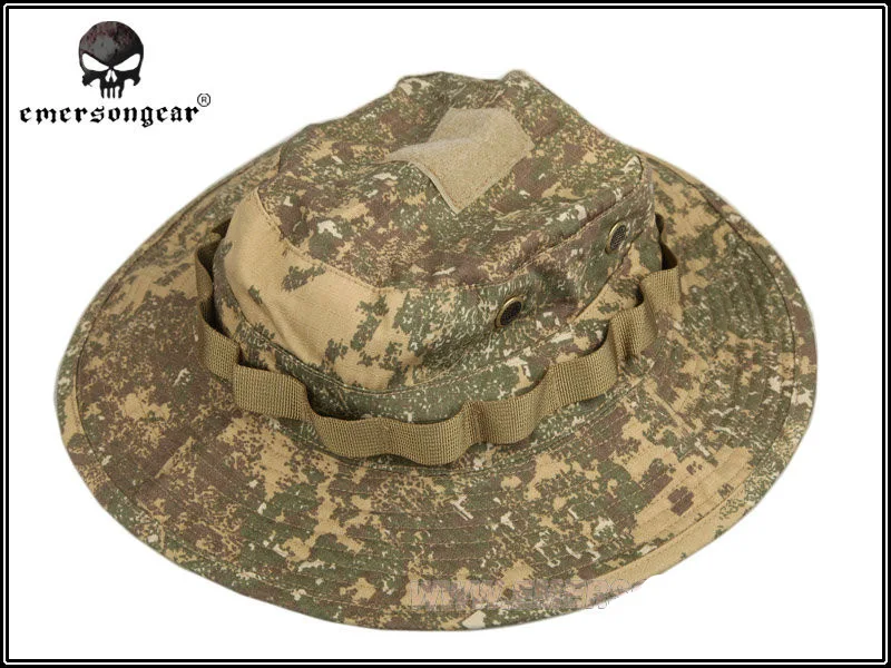 EMERSONGEAR Boonie Hat  Anti-scrape Grid Fabric Badland camouflage Hunting Cap EM8734B BL