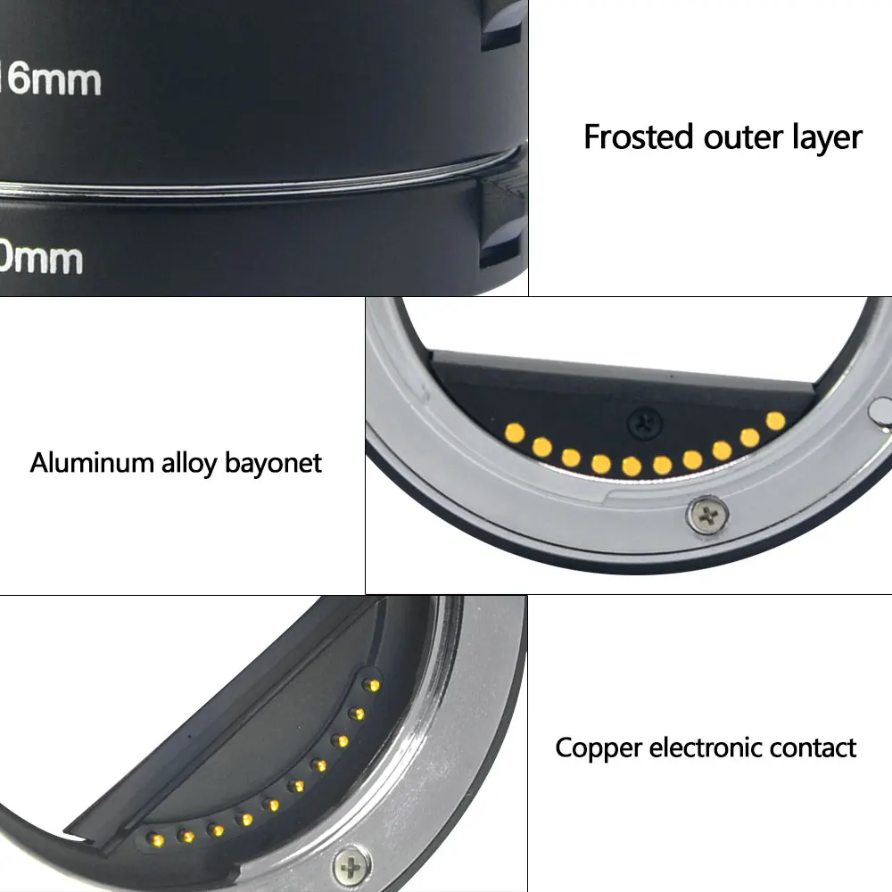 Meike Auto Focus Macro Extension Tube Adapter Ring for Sony E mount NEX3 NEX-5 NEX-7 NEX-6 A7 A7II A7III A6000 A6300 A6400