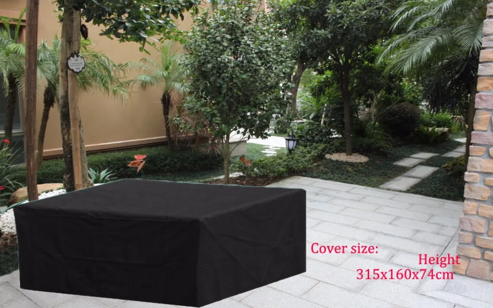 

Garden combination sofa set Cover 315x160x74cm,Black color fabric,waterproofed/dust proofed outdoor furniture cover