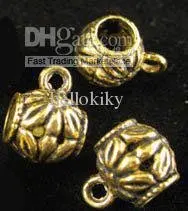 

270pcs Antiqued golden plt floral Barrel bail A354