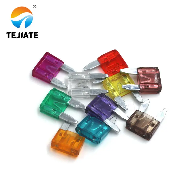 100 Pz/lotto di Piccola Dimensione Mini Lama Fusibili 3A, 5A, 7.5A, 10A, 15A, 20A, 25A, 30A, 35A, 40AMP Scatola di Plastica Assortimento con Il Supporto Della Clip Elettrico