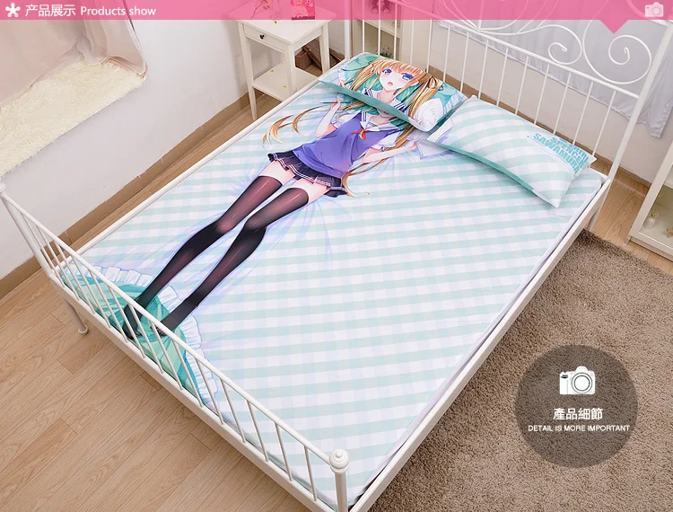 Anime Cartoon saenai heroine no sodate-kata Milk Silk Mattress Cover Fitted Sheet Fitted cover bedspread counterpane