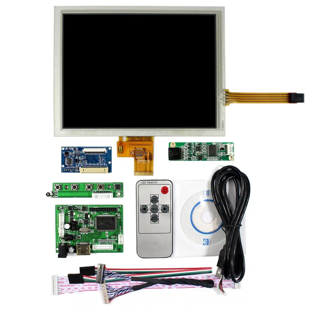 HD MI LCD Controller Board With 8inch 1024x768 EJ080NA-04C Touch LCD Screen