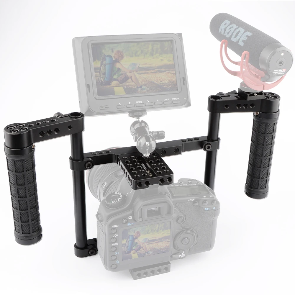 Impianto di perforazione della gabbia della fotocamera CAMVATE per Canon 5D MarkII,5D MarkIII,5DS,5DSR/Nikon 3200,D3300,D5200,D5500,D7000/Sony a58,A99,a7,a7II/GH5/GH4