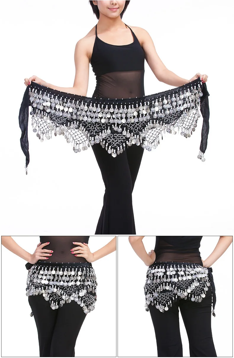 Neue Stil Top Verkauf Bauchtanz Taille Kette Hüfte Schal Bauchtanz Münzen Gürtel Tanzen Taille Gürtel Tänzerin Zubehör – Detail 16