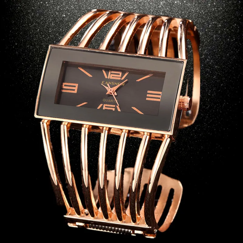 Women Fashion Bangle Watch Dress Full Stainless Steel Strap Luxury Rose Gold Bracelet Wrist Watch 2023 Hot Relogios Femininos