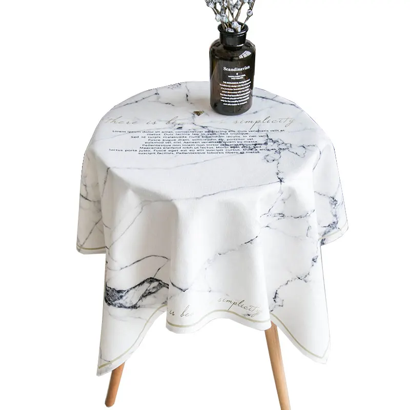 2018 new modern marble table covers for round table thicken blending tablecloths with flamingo printed table cloth home decor