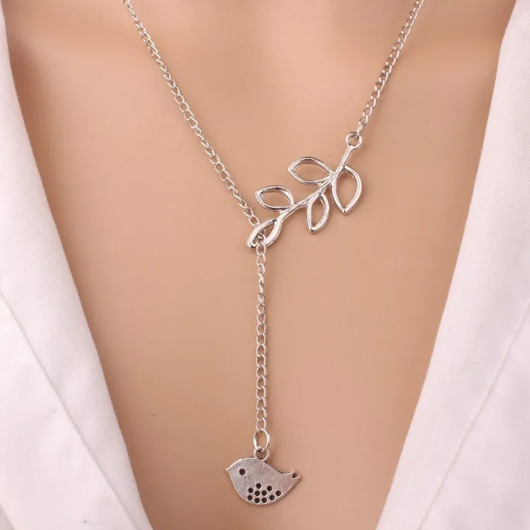 2019 Korean fashion new necklace simple wild alloy leaf bird female wholesale necklace promotion hot sale Pendant Necklace