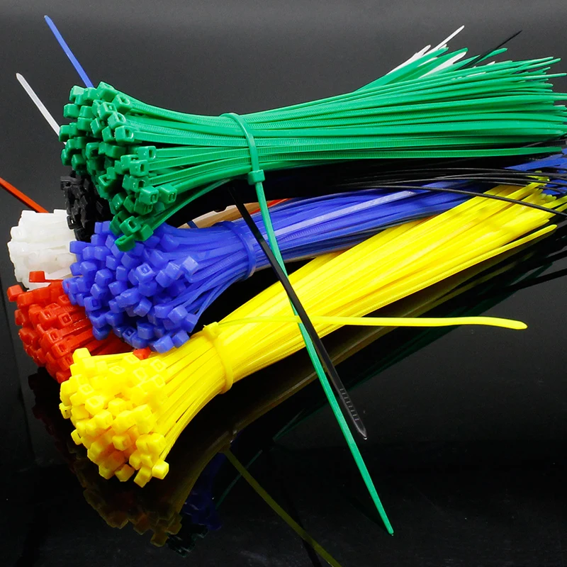 

200mm Self locking Nylon Cable Ties 8 inch 100Pcs 12 color Plastic Zip Tie 18 lbs black wire binding wrap straps UL Certified