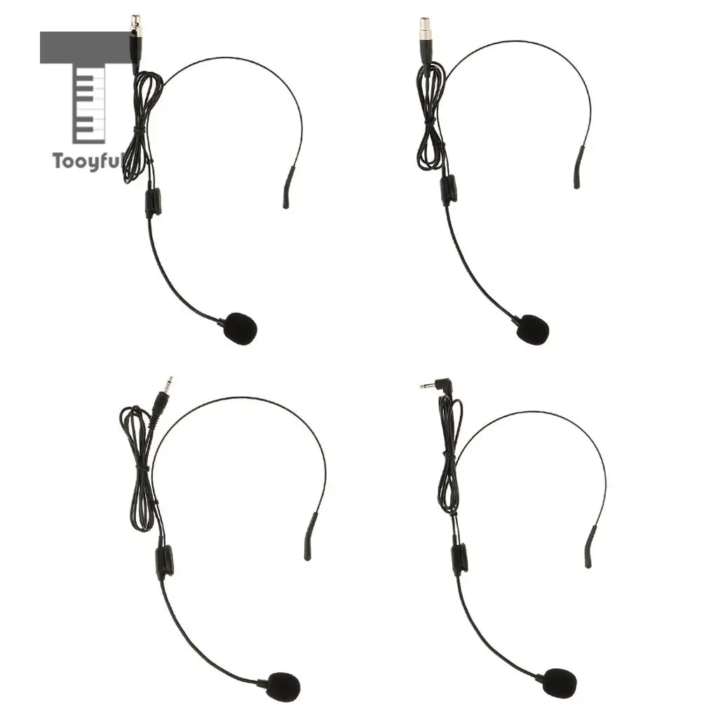 3.5mm ,XLR 3Pin,4Pin Connector Performance Earhook Head-mounted Headworn Microphone for Belt Pack Mic Systems Megaphones Laptop