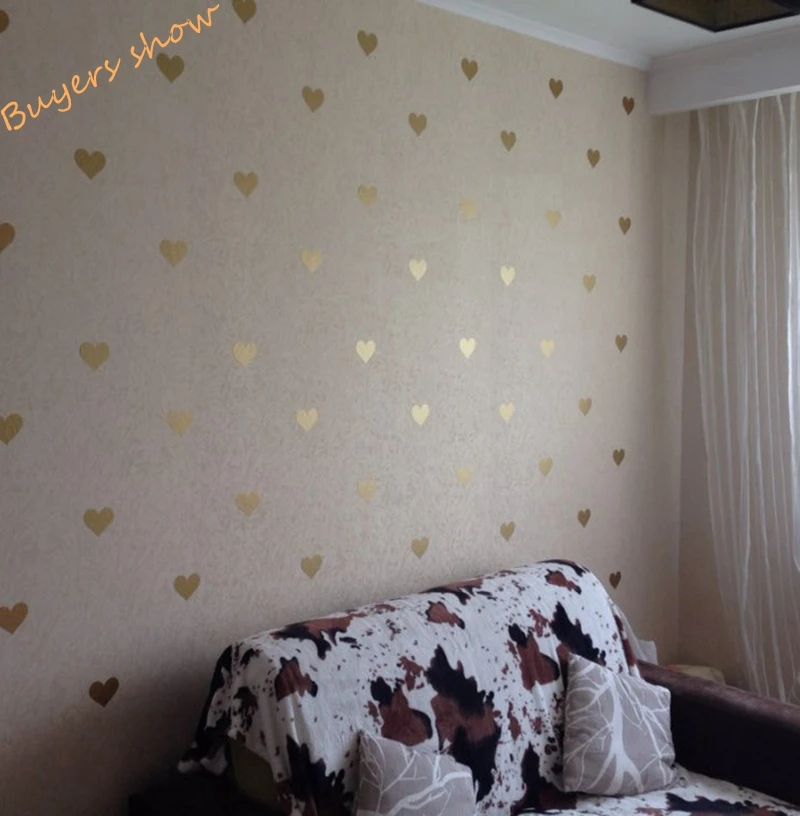 Metallic Gold Wall Stickers Heart-shaped pattern vinyl wall decals nursery art decor Little Hearts Stickers