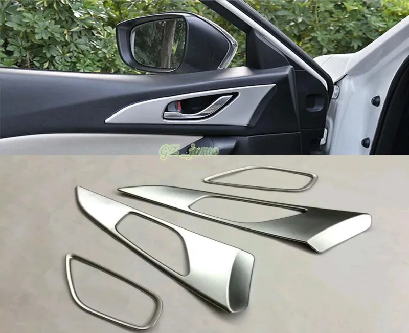 

For Mazda 3 AXELA M3 2014 2015 Matt Car Door Handle Bowl Covers Chrome Trim Chromium Styling Interior Decoration Accessories