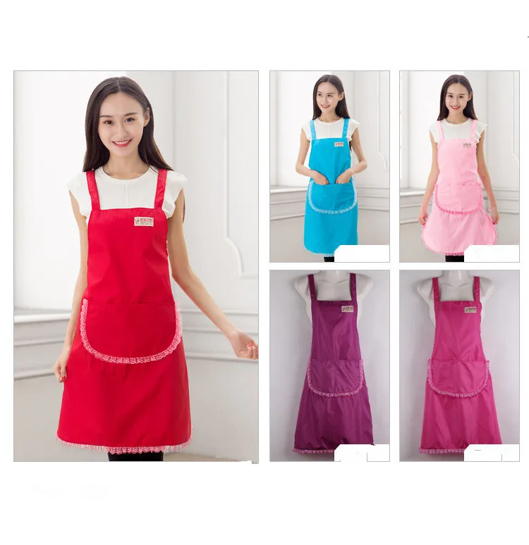 1PC Double Layer Waterproof Women Restaurant Home Kitchen Apron Bibs Cooking Cotton Aprons Pastry Tools LB 401