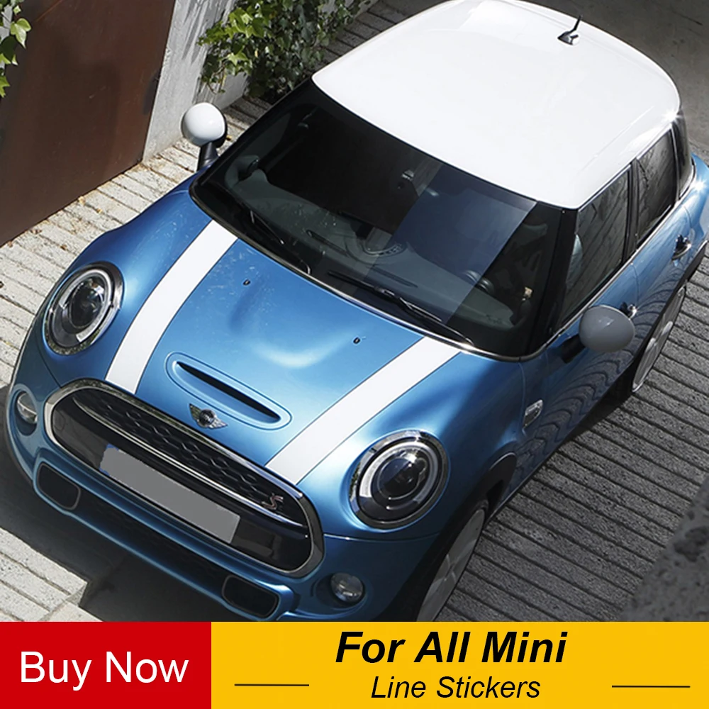 Car Hood Engine Rally Line Stickers And Decals Car-Styling For Mini Cooper S JCW One F54 F55 F56 F60 R55 R56 R60 R61 R50 R52 R53