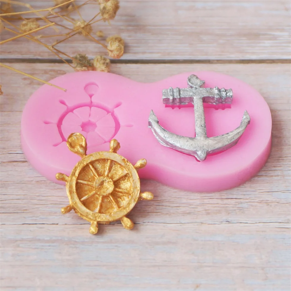 Anchor Rudder Shape 3D Silicone Mold Fondant Cake Decorating Helm Tools  Sugarcraft Sea Ocean Theme Chocolate Molds