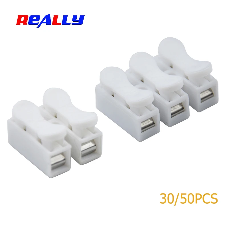 REALLY-Electrical Cable Connectors, Quick Splice, Lock Wire Terminals, Lamp Connection, CH2, CH3, 30 PCs, 60PCs, 2 Pins, 3 Pins