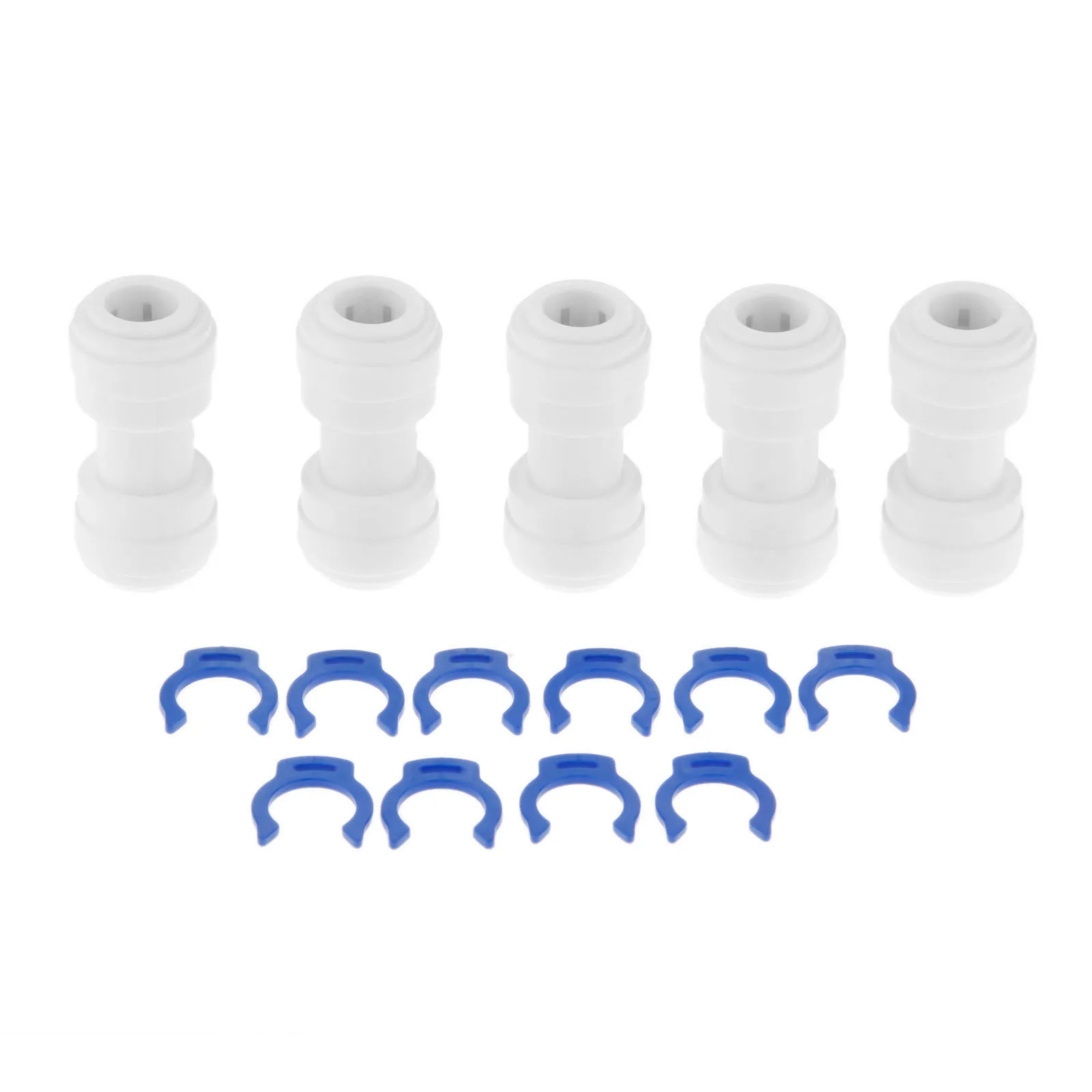 

5Pcs RO Water System Equal Straight 1/4" 3/8" Hose Connection Coupling Reducing Quick Fitting Reverse Osmosis Connector