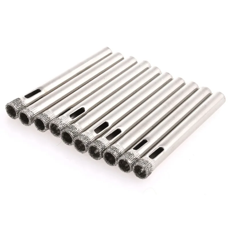 10Pcs 6mm Diamond Coated Core Drill Bits Hole Saw Glass Tile Ceramic Marble