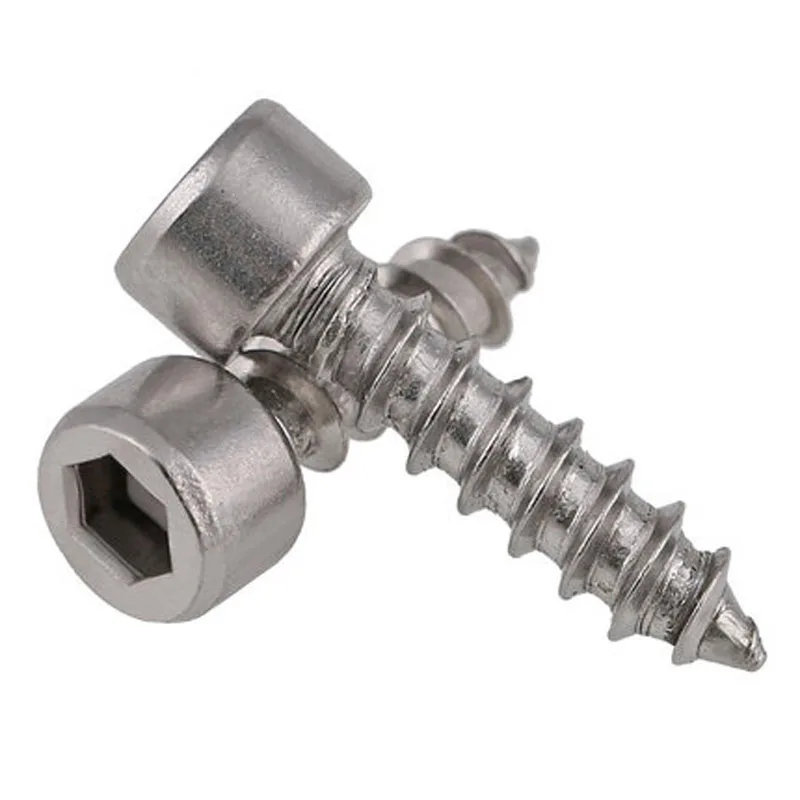 

10pcs M4 304 stainless steel Hexagon socket tapping screw Stigma screws Model self-tapping Audio bolt 10mm-50mm Length