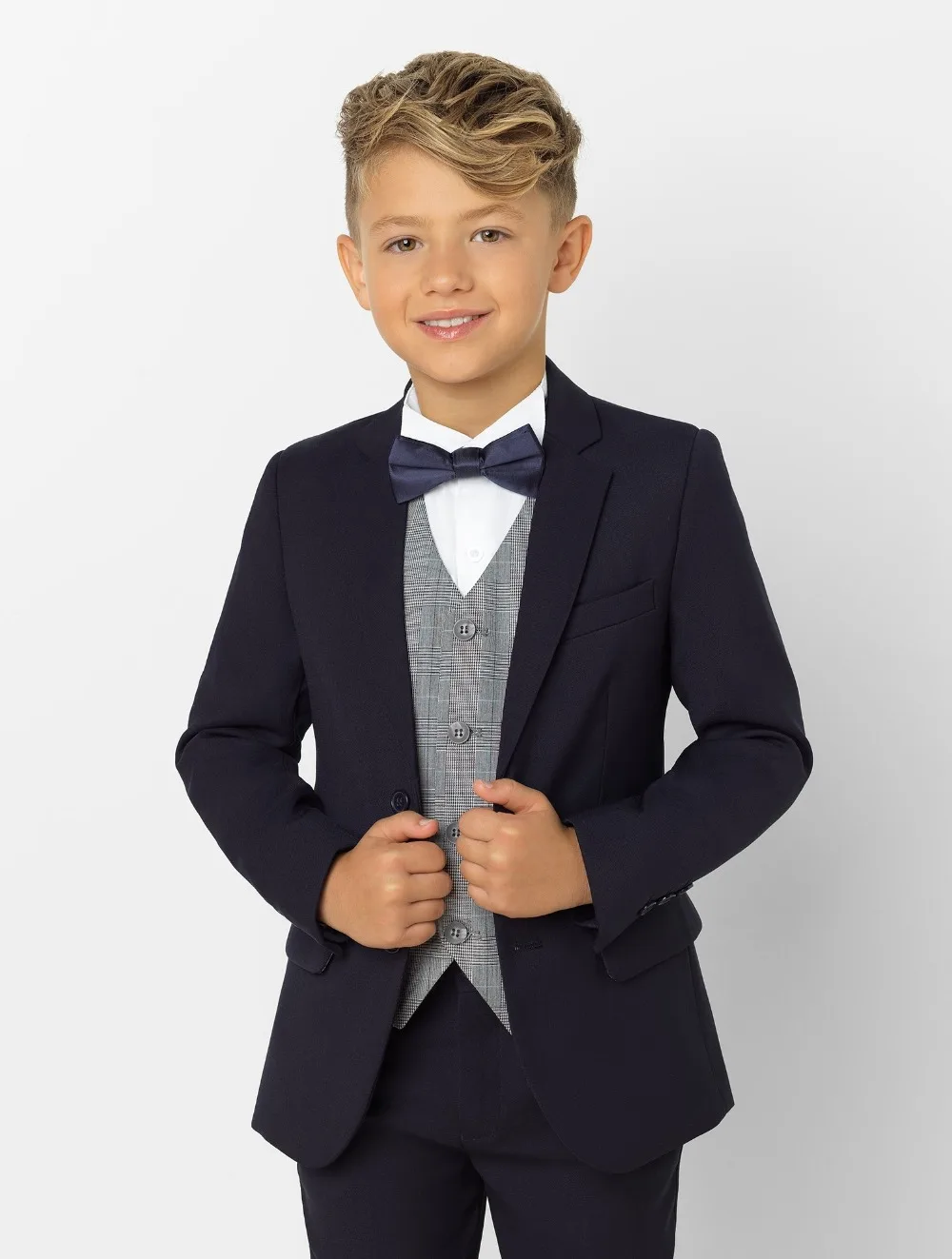 2019 nuovo arrivo abbigliamento per ragazzi con risvolto con visiera abiti per bambini Set di abbigliamento su misura 3 pezzi abiti da ballo (giacca + pantaloni + cravatta + gilet) 010